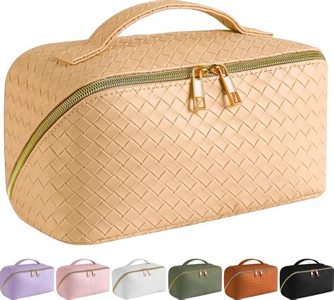 Amazon SFXULIX Large Capacity Travel Cosmetic Bag Makeup Bag PU