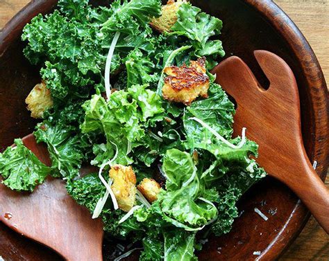 Kale Caesar Salad With Brioche Croutons Recipe Sidechef