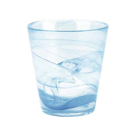 Set De 4 Vasos De Cristal Azul Claro 300 Ml