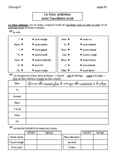 Futur De Lindicatif Cm2 Exercices A Imprimer Pass Education Images