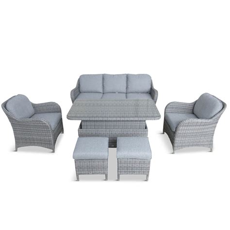 Monte Carlo Stone Lounge Dining Set With Adjustable Table Lg Outdoor