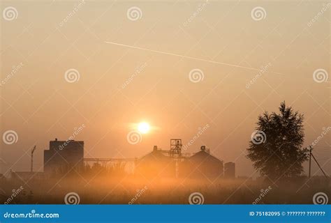 Flour mill at sunrise stock image. Image of work, summer - 75182095