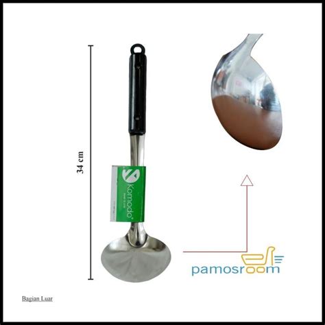 Jual Komodo Irus Stainless Gagang Hitam Centong Gagang Anti Panas Cm