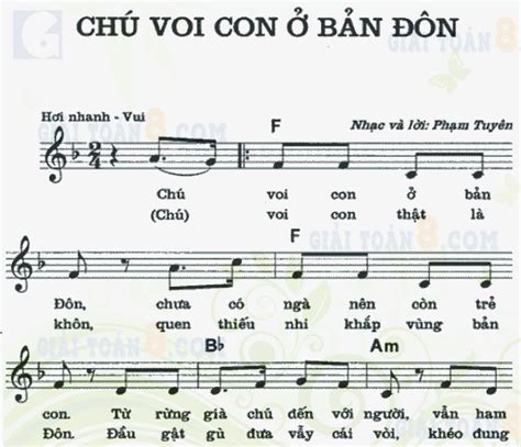 Lời bài hát Chú voi con ở bản đôn, Phạm Tuyên, Xuân Mai, hợp âm, sheet nhạc