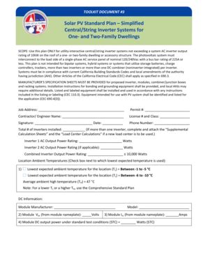 Fillable Online Solar PV Standard Plan Simp Lified CentralString Fax