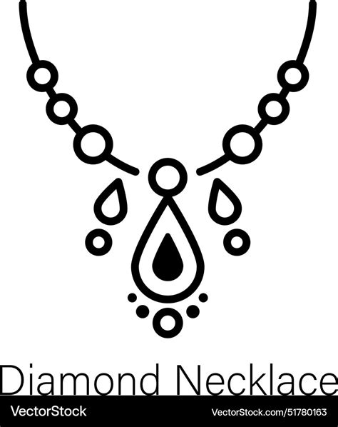 Diamond Necklace Royalty Free Vector Image Vectorstock