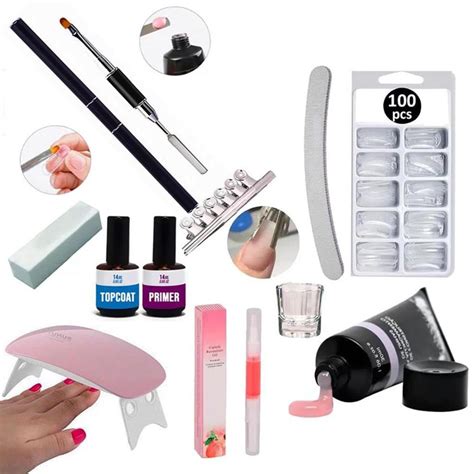 Conjunto Manicure Pratico Kit Unha Gel Poligel Polygel Unhas Molde F