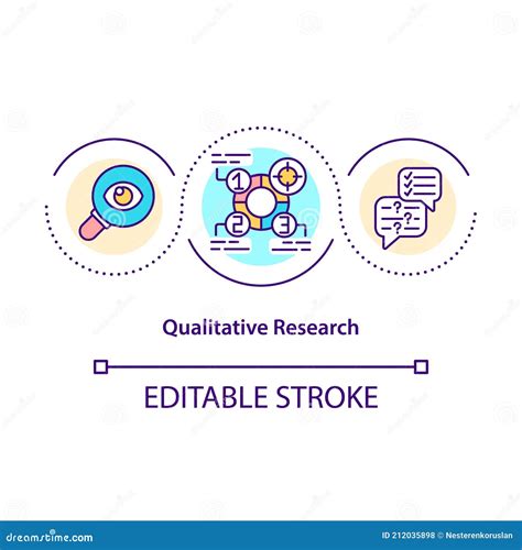 Concepto De Investigación Cualitativa Icono Ilustración del Vector