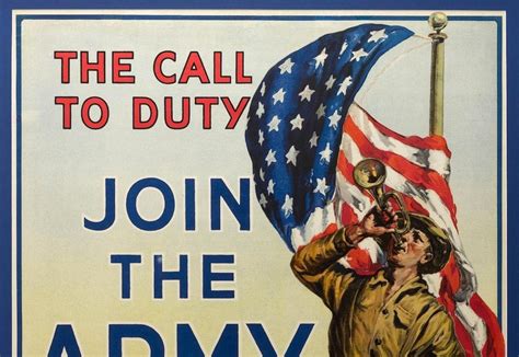 "The Call to Duty, Join the Army, For Home and Country" Vintage WWI ...