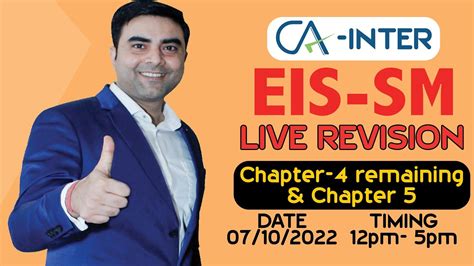 Ca Inter Eis Sm Exam Oriented Revision For Nov 2022 Lec 5 By