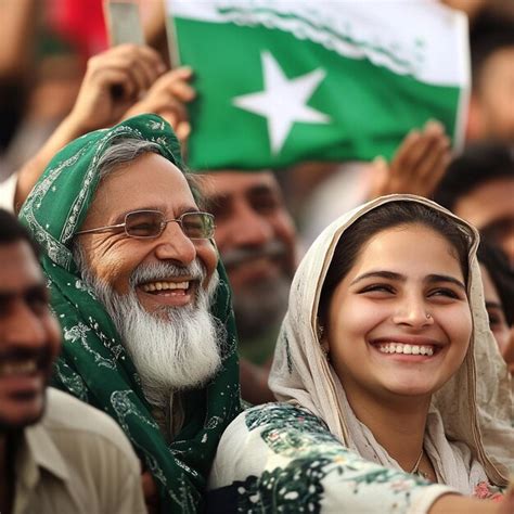 Pakitani People Celebrate Independence Day Pakistan Premium Ai