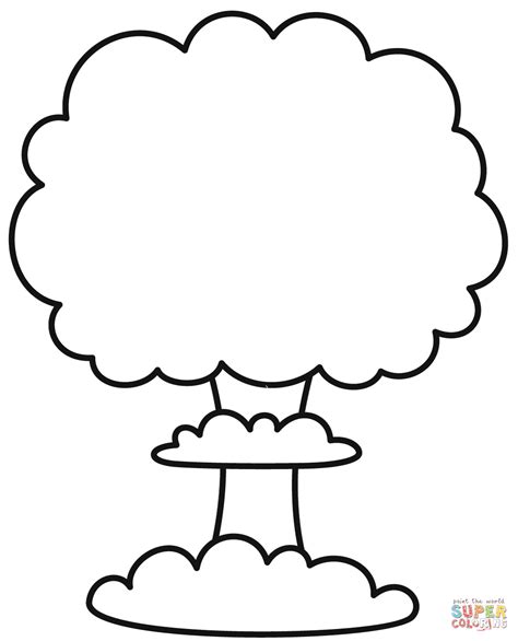 Nuclear Explosion Coloring Page Free Printable Coloring Pages