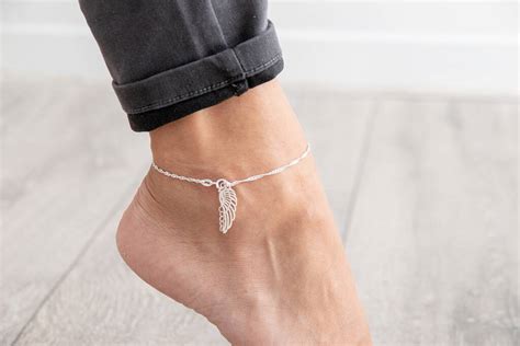 Sterling Silver Angel Wing Ankle Bracelet By PoppyK