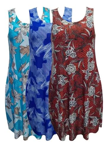 Kit 3 Vestido Liganet Malha Fria Feminino Lindas Estampas Frete grátis