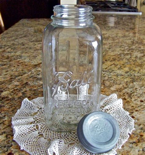 Vintage Ball Perfect Mason Square Ribbed Jar