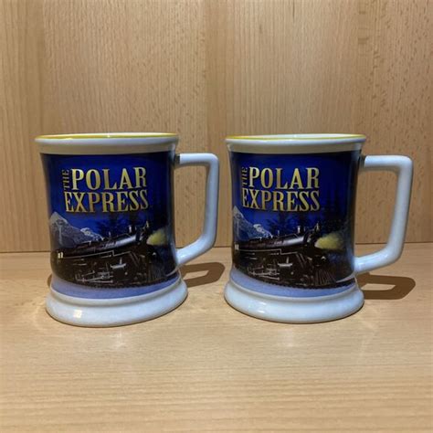 Warner Brothers Dining The Polar Express Mug Set Believe D Raised Ceramic Hot Chocolate