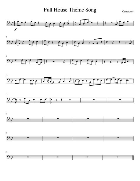 Full House Theme Song Sheet Music For Piano Download Free In Pdf Or Midi