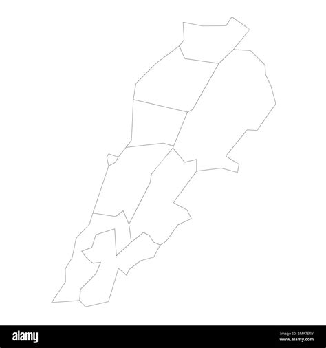 Lebanon Political Map Of Administrative Divisions Stock Vector Image