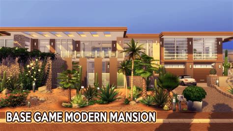 Base Game Modern Mansion House Build Stop Motion The Sims No Cc