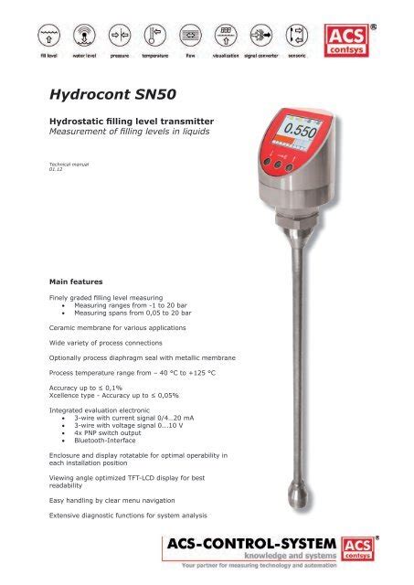 Hydrocont SN50 Acs Controlsystem De