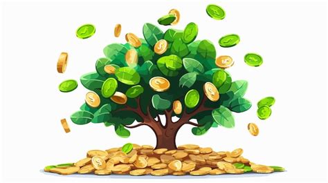 Concepto de crecimiento financiero con monedas de dinero en el árbol