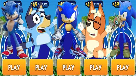 Sonic Dash Vs Sonic Prime Vs Bluey Bingo Runner Movie Sonic Vs