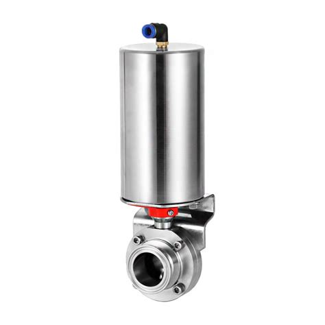 Затвор дисковый с пневмоприводом нерж. 304 DN65, тип clamp-clamp, DIN ...