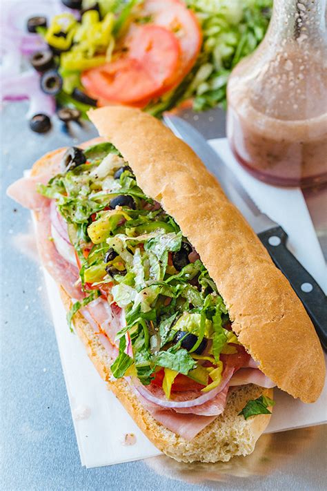 Classic Italian Sub Sandwich with a Red Wine Vinaigrette