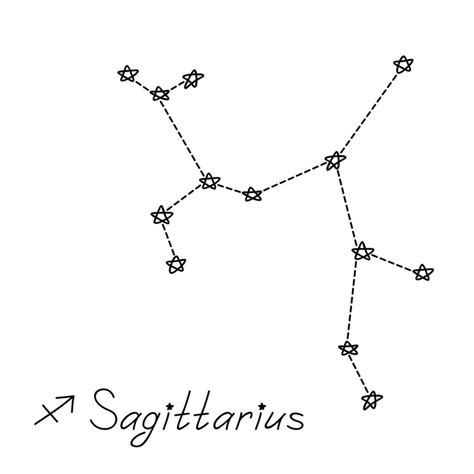 Hand Drawn Sagittarius Zodiac Sign Esoteric Symbol Doodle Astrology