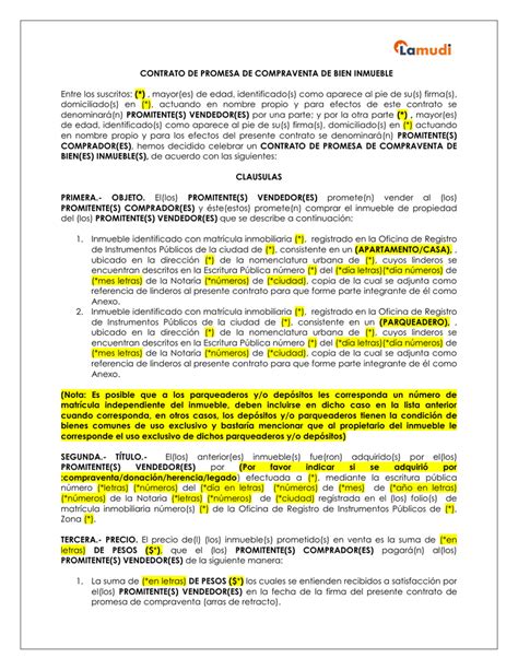 Contrato De Promesa Ejemplos Y Formatos Word Pdf Images Themelower