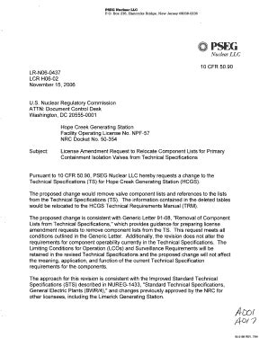 Fillable Online Pbadupws Nrc Hope Creek License Amendment Request To