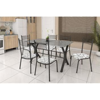 Conjunto De Mesa Miame Cm Cadeiras Buenos Aires Preto E