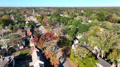 Colonial Williamsburg Virginia Historic District Aerial View During