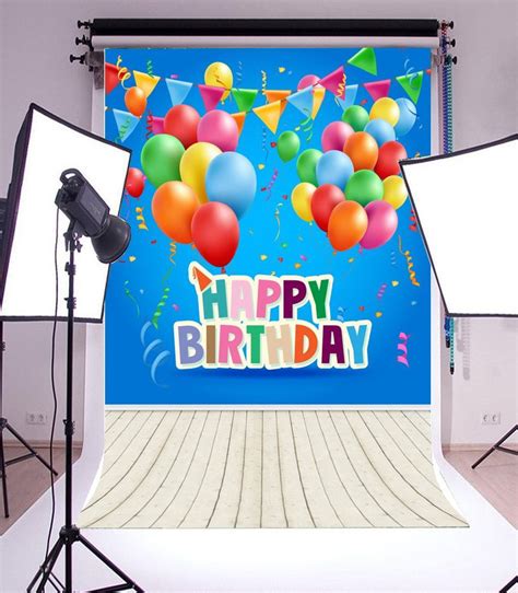 Hellodecor X Ft Photography Background Cartoon Balloon Flags Ribbons