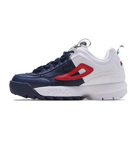 Fila Mens Disruptor Ii Split Sneaker 75 White Navy Red