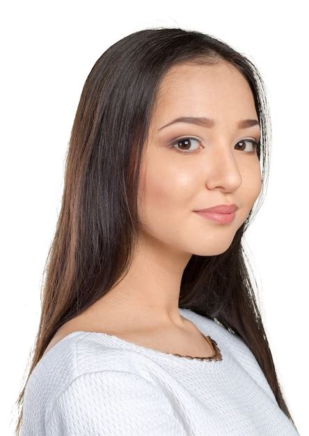 Premium Photo Casual Mixed Race Asian Caucasian Woman Smiling Looking