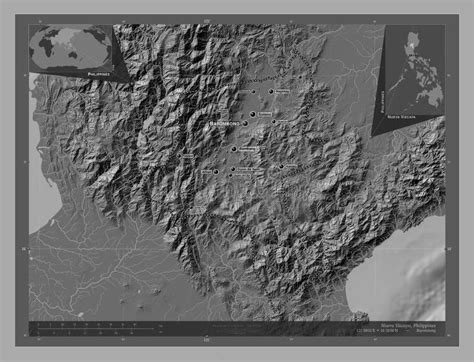 Nueva Vizcaya Philippines Bilevel Labelled Points Of Cities Stock