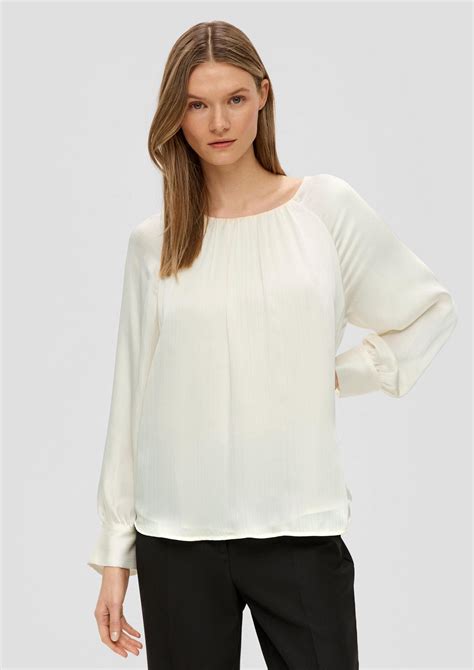 Chiffon Long Sleeve Blouse Cream Soliver
