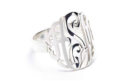 Sterling Silver Monogram Ring Groupon