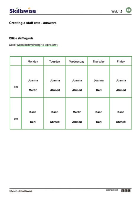 Staff Rota Spreadsheet In Creating A Staff Rota — Db