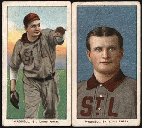 T Rube Waddell Piedmont Back Card Duo