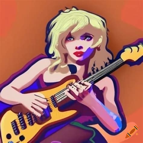 Anime Girl Playing Bass Guitar In S Style On Craiyon