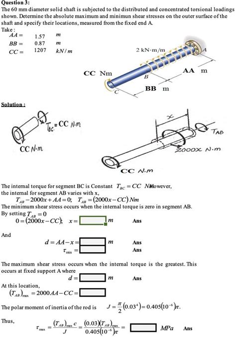 SOLVED Text Question 3 The 60 Mm Diameter Solid Shaft Is Subjected