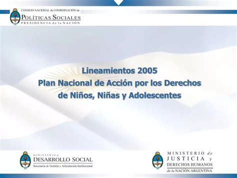 PPT Lineamientos 2005 Plan Nacional de Acción por los Derechos de