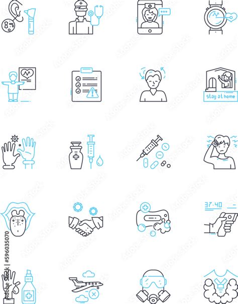 Pathogen Treatment Linear Icons Set Antimicrobial Sterilization