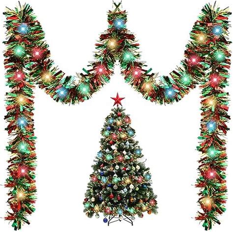 Amazon Kingdder 16 4 Ft Christmas Prelit Tinsel Garland With