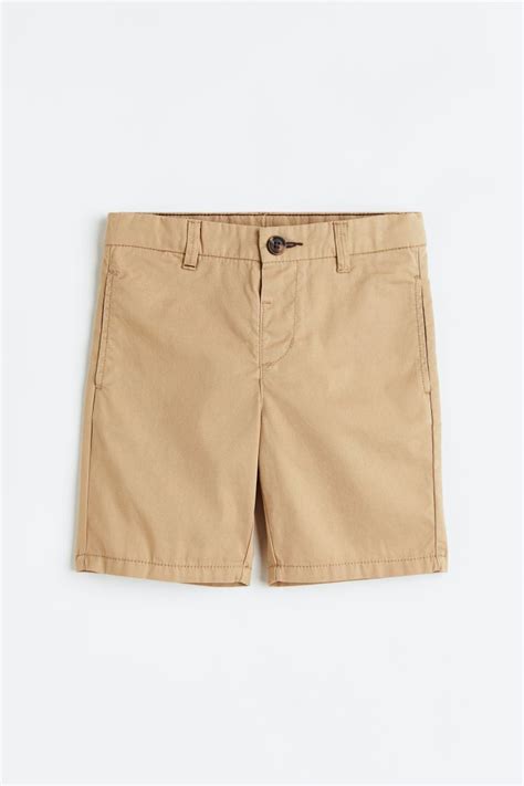 Cotton Chino Shorts Regular Waist Short Beige Kids Handm Us