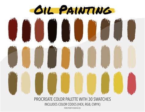 Procreate Color Palette Oil Painting Instant Download Digital File ...