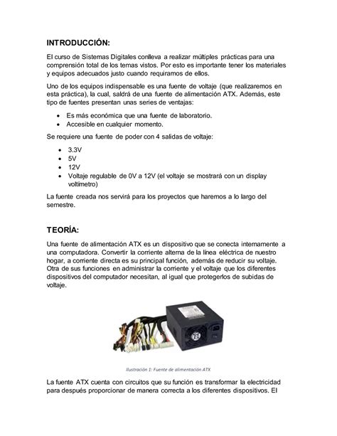 Pr Ctica Convertir Fuente Atx A Fuente De Laboratorio Pdf