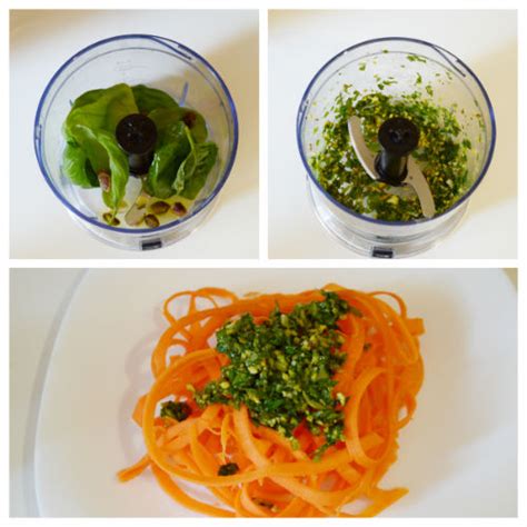 Spaghetti Di Carote Al Pesto Di Basilico E Pistacchi Ricetta Raw